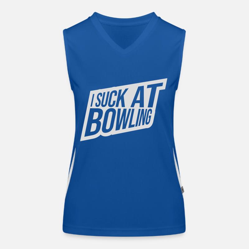 I suck at bowling Funktionelles Kontrast-Tank Top für Frauen