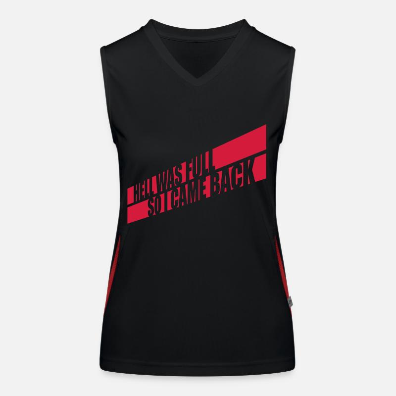 hell was full Zitat Funktionelles Kontrast-Tank Top für Frauen