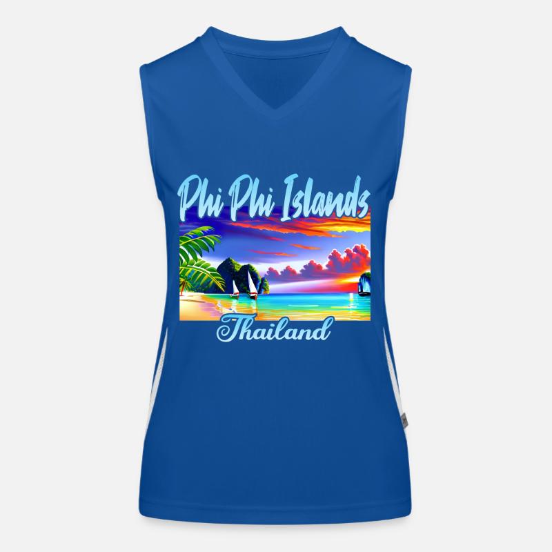 Phi Phi Island Thailand Funktionelles Kontrast-Tank Top für Frauen