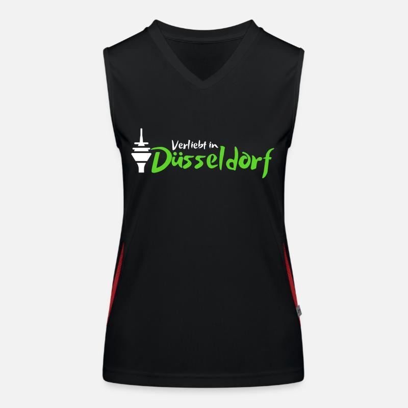 Verliebt in Düsseldorf | Düsseldorf Mitbringsel Funktionelles Kontrast-Tank Top für Frauen