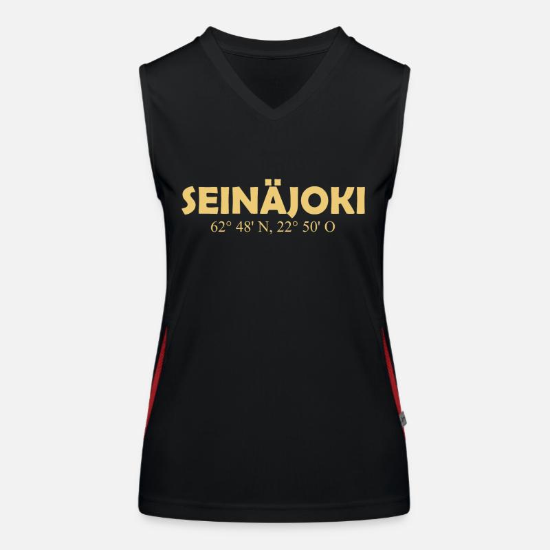 Seinäjoki - Finland - Coordinates - Longitude Women's Functional Contrast Tank Top