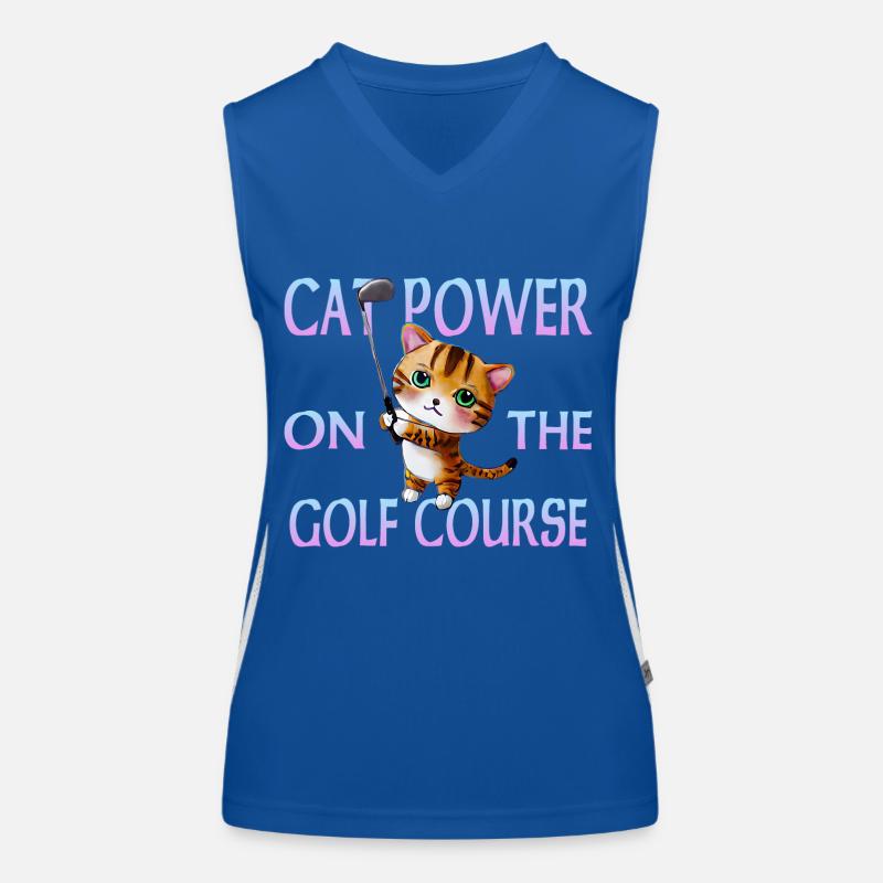 Golf Katze Funktionelles Kontrast-Tank Top für Frauen