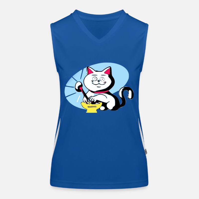 Cat and ramen Women's Functional Contrast Tank Top