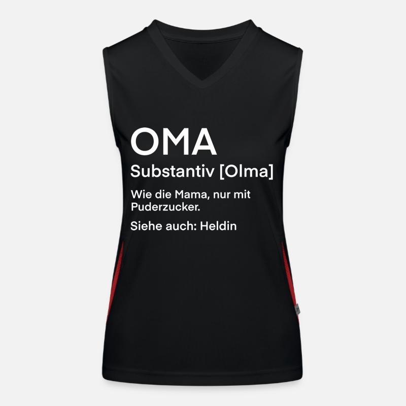 Oma Definition Geschenkidee Funktionelles Kontrast-Tank Top für Frauen