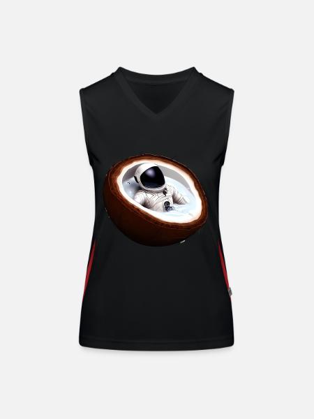 Astronaut in a coconut - Women's Functional Contrast Tank Top - black/red - Front