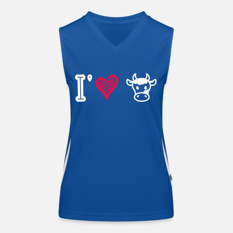 Ich liebe Kühe Funktionelles Kontrast-Tank Top für Frauen