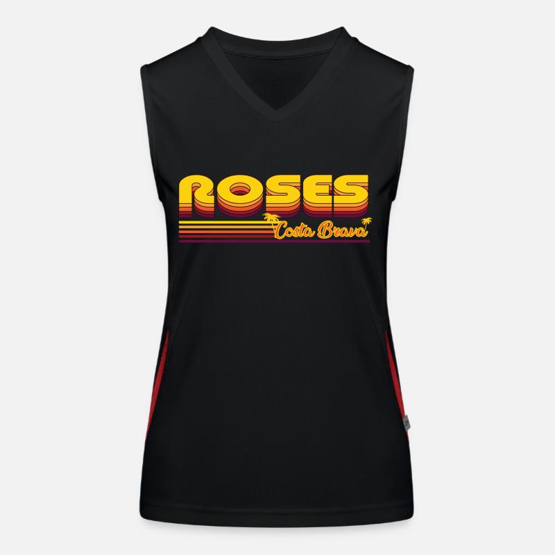 Roses Costa Brava Spanien Design Funktionelles Kontrast-Tank Top für Frauen