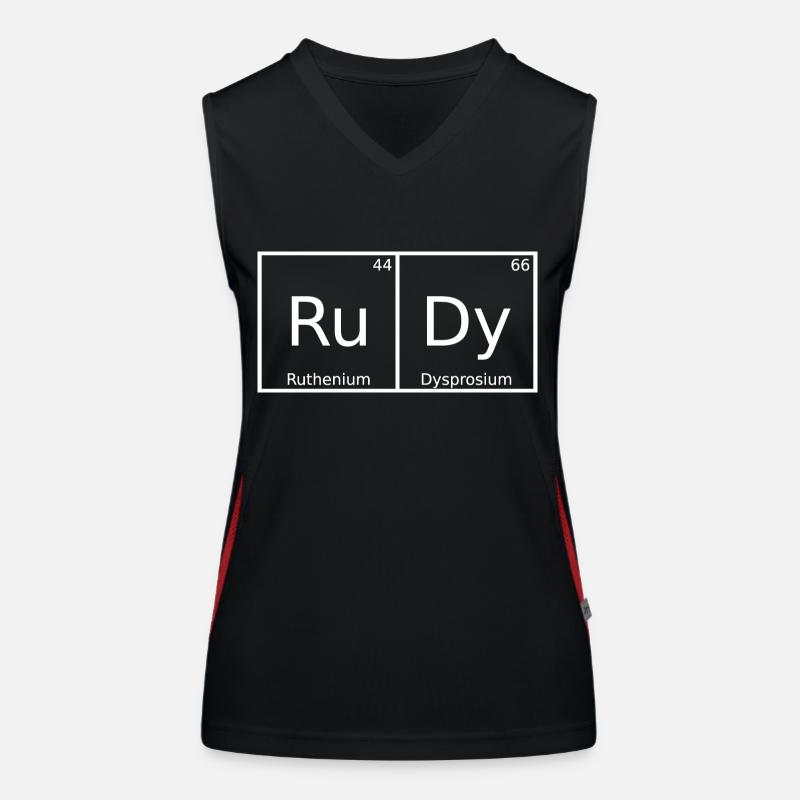 Rudy Surname First name Chemistry Periodic Table Elements Women's Functional Contrast Tank Top