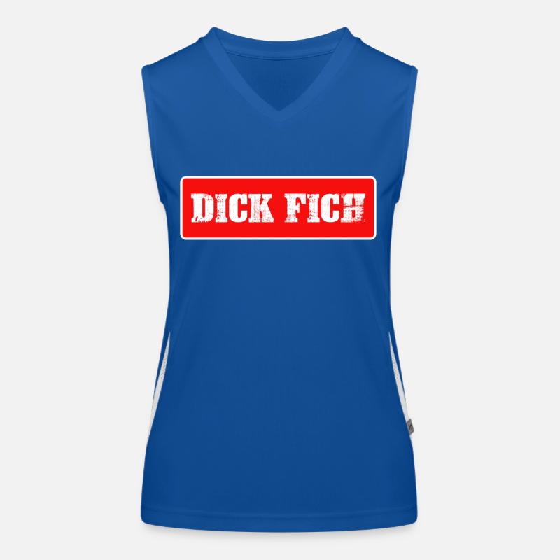statement tourette "dick fich" anti meme Women's Functional Contrast Tank Top