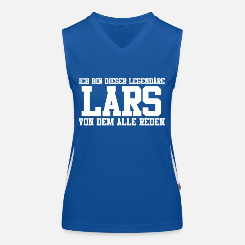 Lars Name Design Funktionelles Kontrast-Tank Top für Frauen