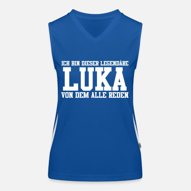 Luka Name Design Funktionelles Kontrast-Tank Top für Frauen