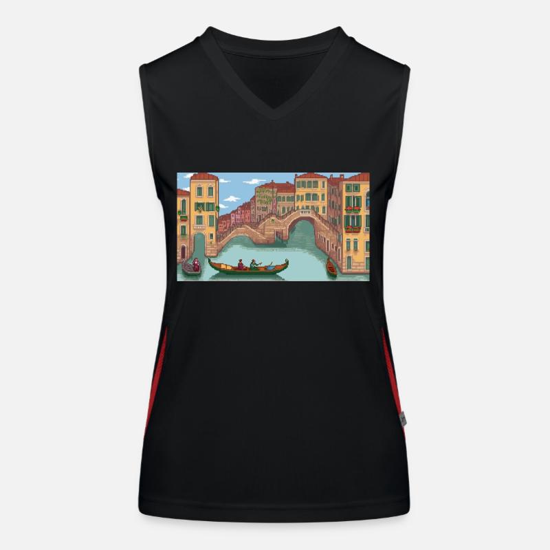Venedig, Italien - Pixel Art Funktionelles Kontrast-Tank Top für Frauen