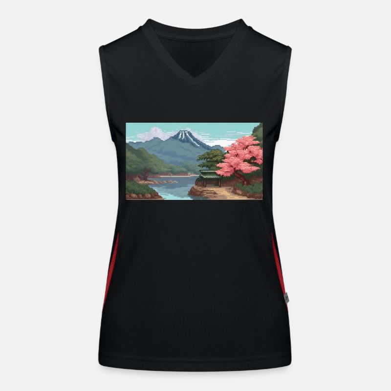 Miho No, Matsubara, Japan - Pixel Art Funktionelles Kontrast-Tank Top für Frauen