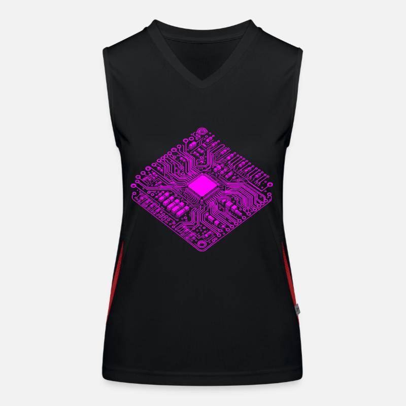 CPU anatomique et PCB - Cool Computer Scientists Débardeur respirant contrasté Femme