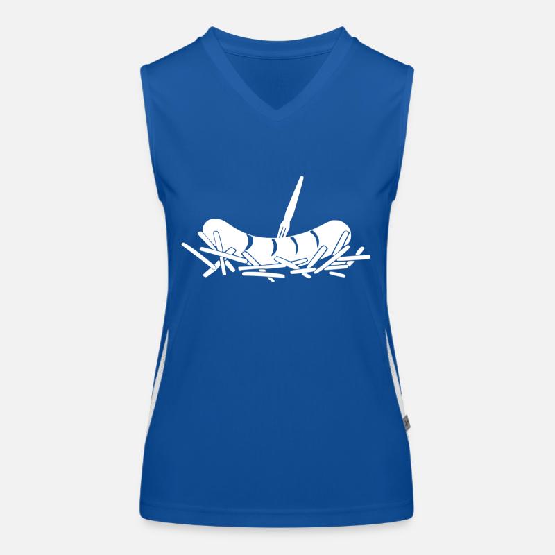 Pommes Currywurst Funktionelles Kontrast-Tank Top für Frauen
