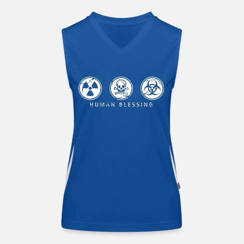 Human Blessing - White Women's Functional Contrast Tank Top
