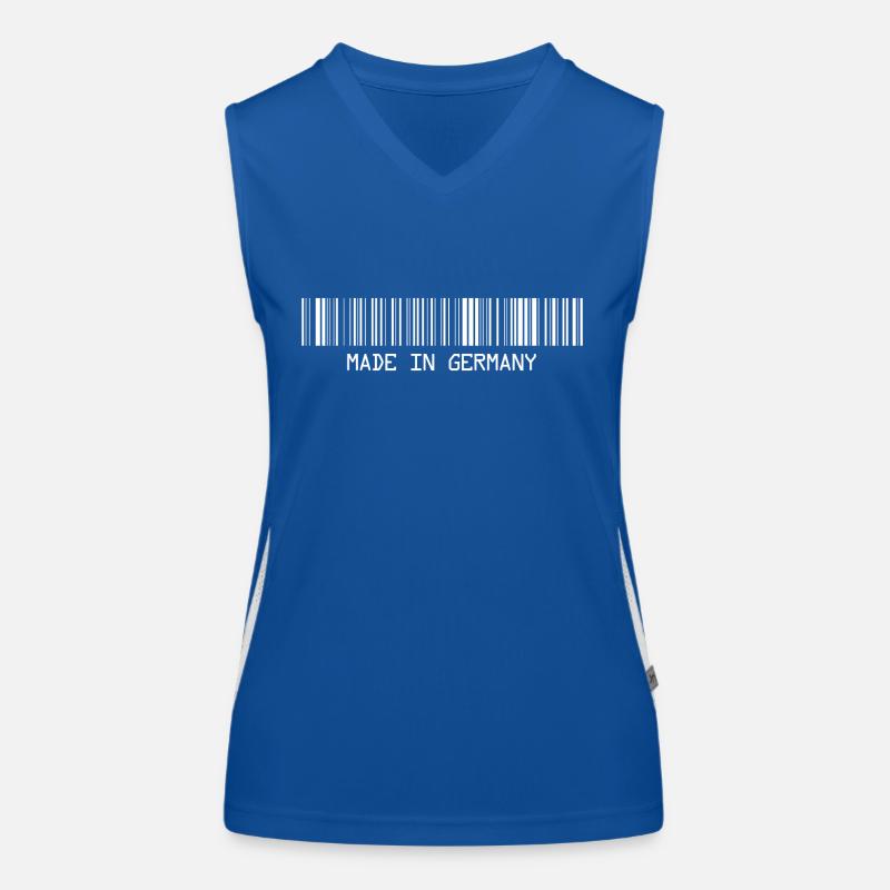 Made in Germany - Deutschland - Barcode - Strichco Women's Functional Contrast Tank Top