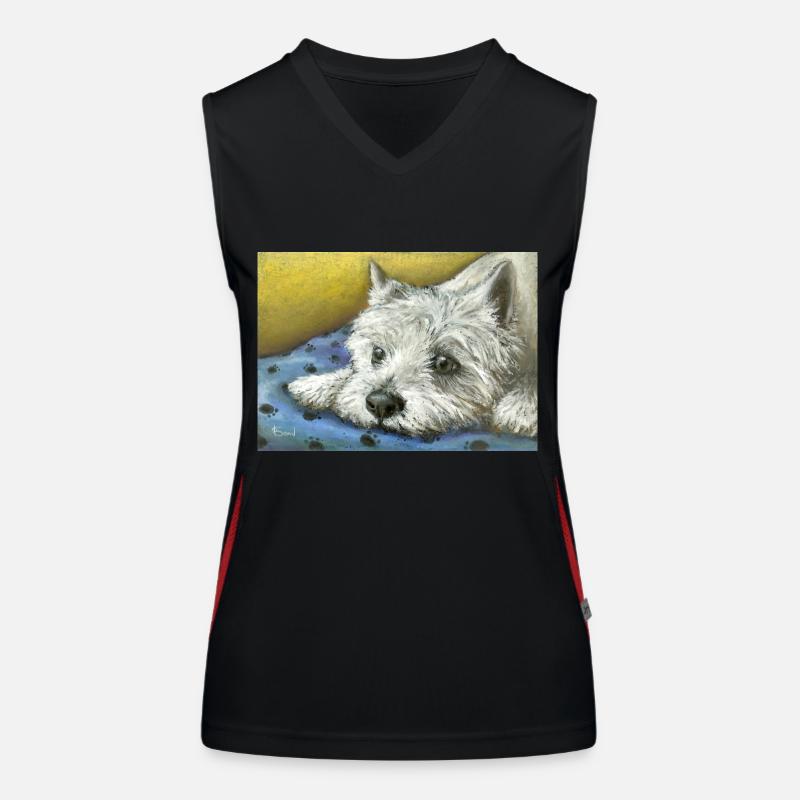 Westie - Women's Functional Contrast Tank Top - black/red
