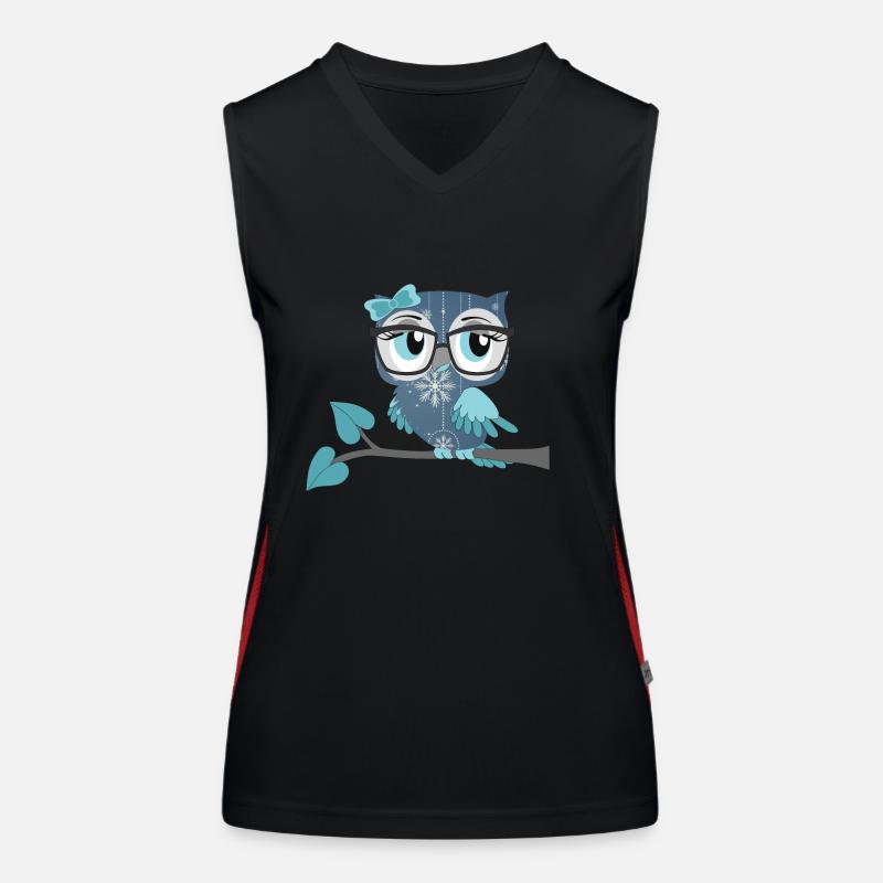 Eule_Schnee-Eule Funktionelles Kontrast-Tank Top für Frauen