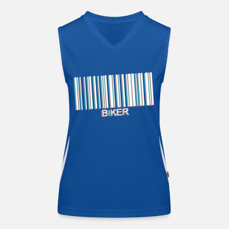 code barre biker white Débardeur respirant contrasté Femme