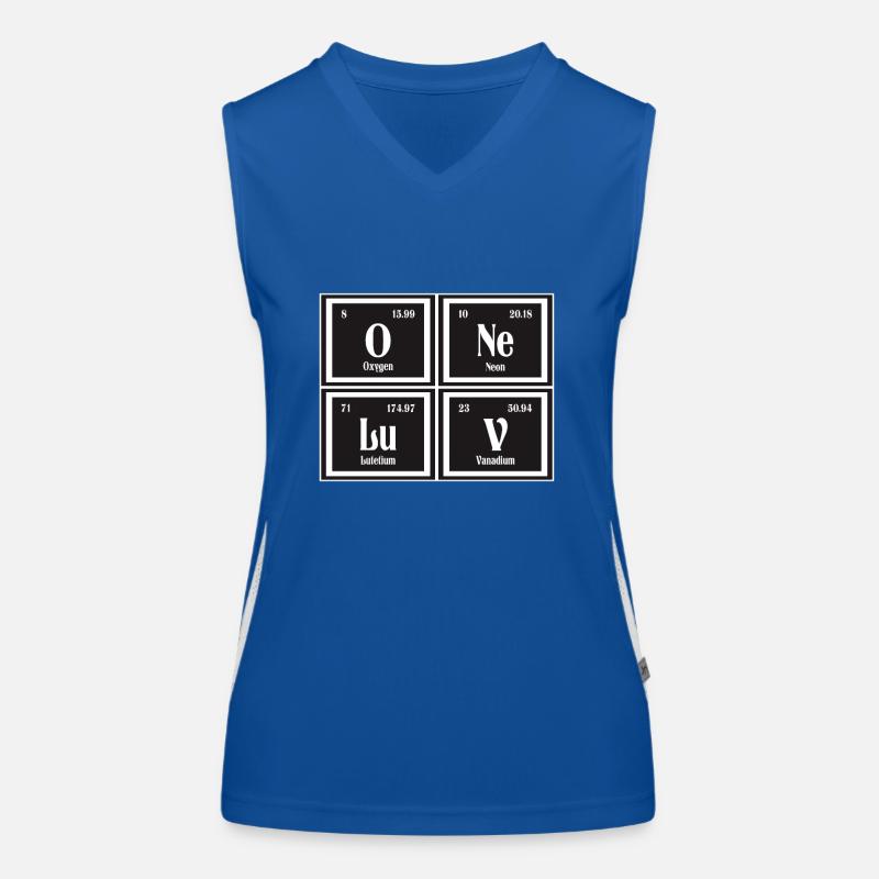 One Love | Periodensystem der Elemente Funktionelles Kontrast-Tank Top für Frauen