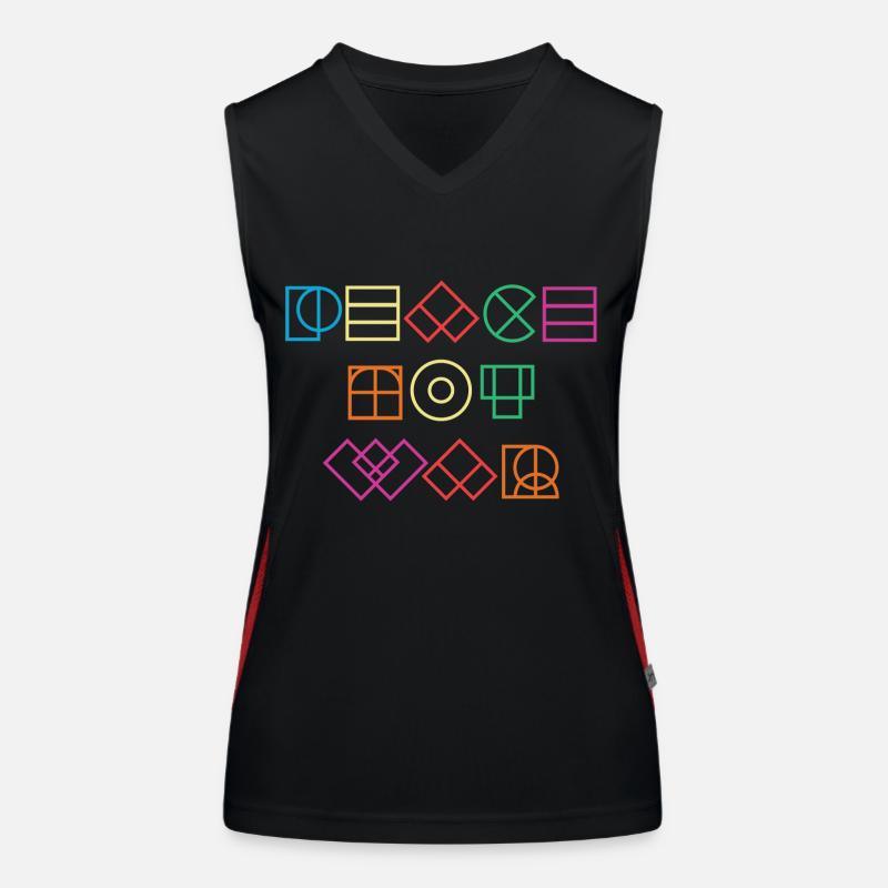 Peace Not War Funktionelles Kontrast-Tank Top für Frauen