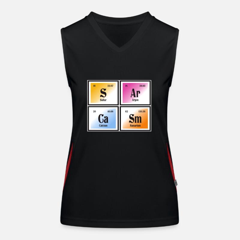 Sarkasmus | Periodensystem der Elemente Funktionelles Kontrast-Tank Top für Frauen