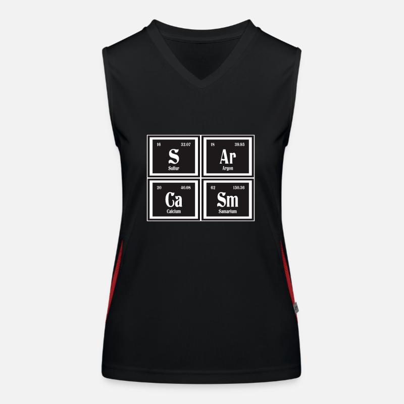 Sarkasmus | Periodensystem der Elemente Funktionelles Kontrast-Tank Top für Frauen