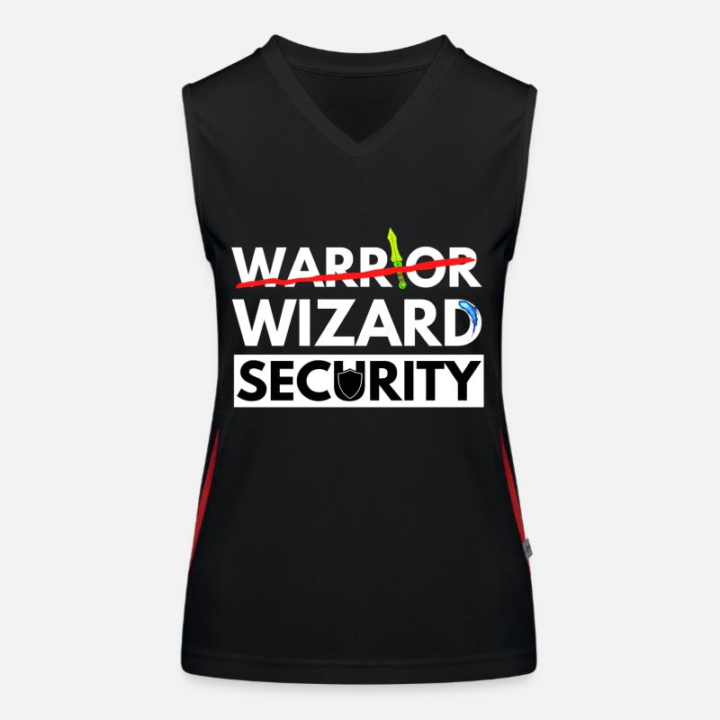 WARRIOR IS WIZARD SECURITY DRAGONS AVENTURES JDR Débardeur respirant contrasté Femme