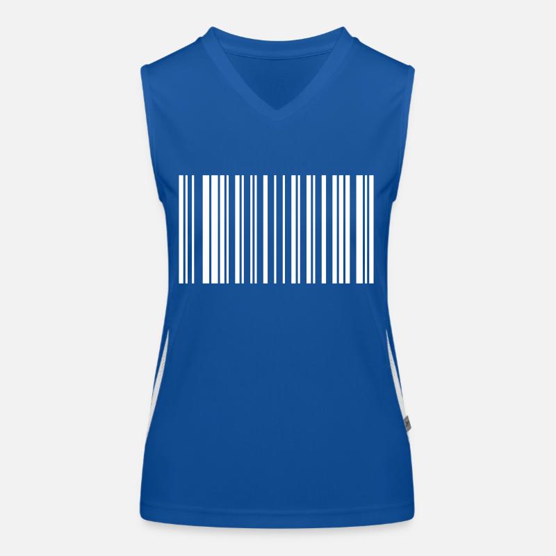 Code-barres de la paix Friedenszeichen Strichcode Symbole Débardeur respirant contrasté Femme