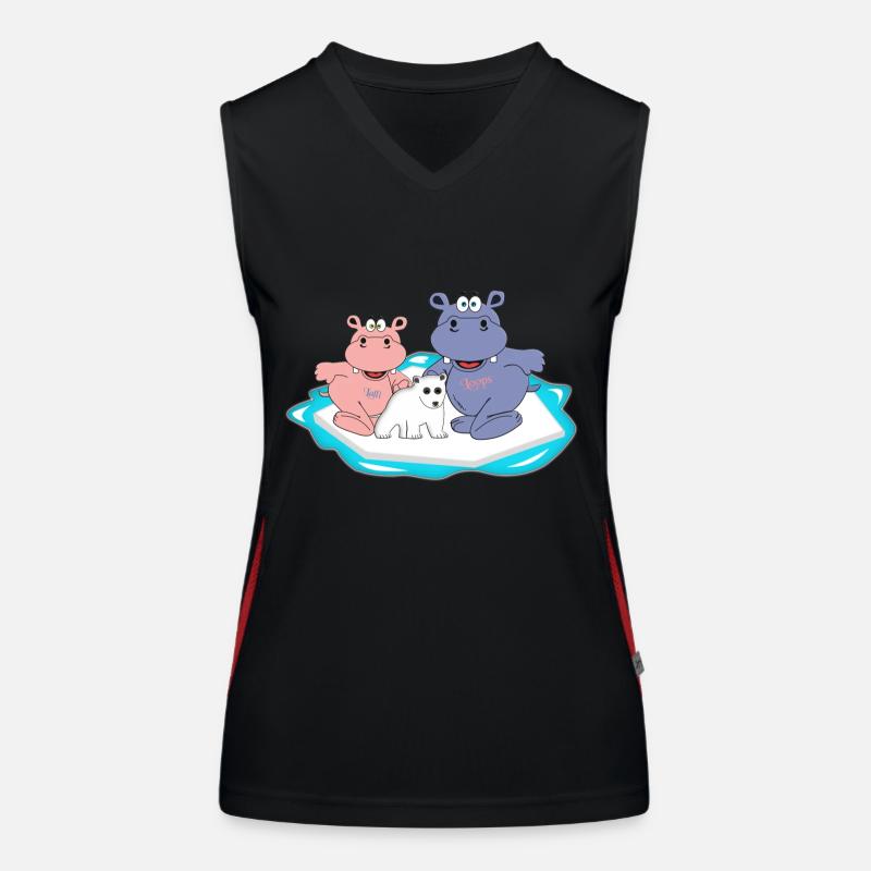 nilpferd hippo eisbär nordpol kalt winter schnee Funktionelles Kontrast-Tank Top für Frauen
