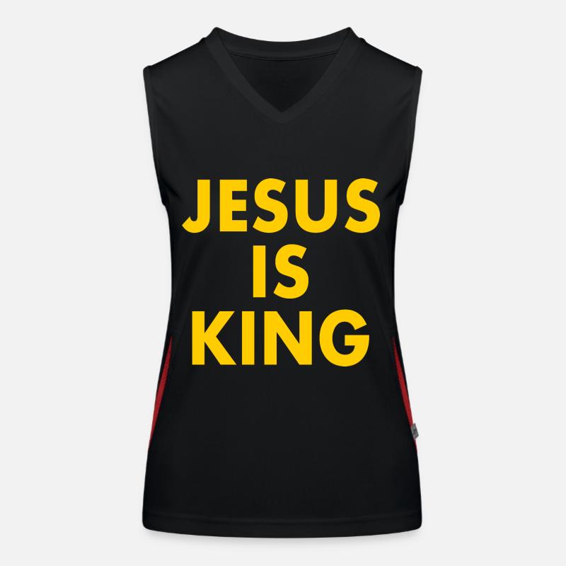 Jesus is king Funktionelles Kontrast-Tank Top für Frauen