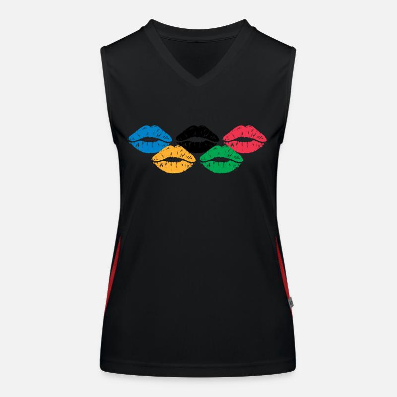 Lippen Funktionelles Kontrast-Tank Top für Frauen