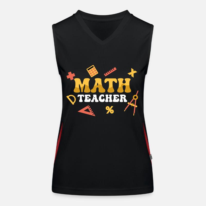Math Teacher School Education Student Women's Functional Contrast Tank Top
