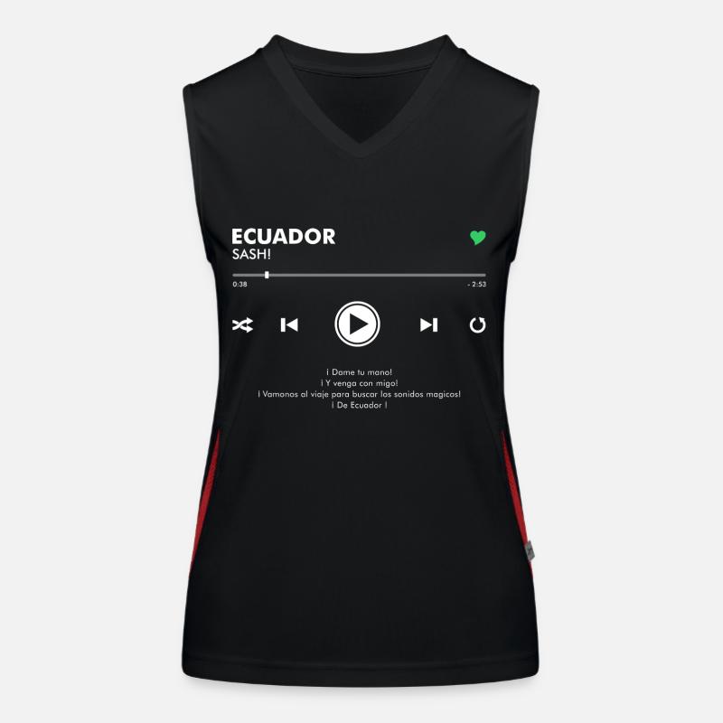 ECUADOR - Play Button & Lyrics Funktionelles Kontrast-Tank Top für Frauen