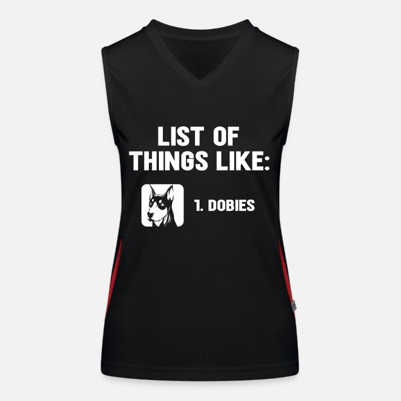 Doberman Pinscher Dog Dobie Women's Functional Contrast Tank Top