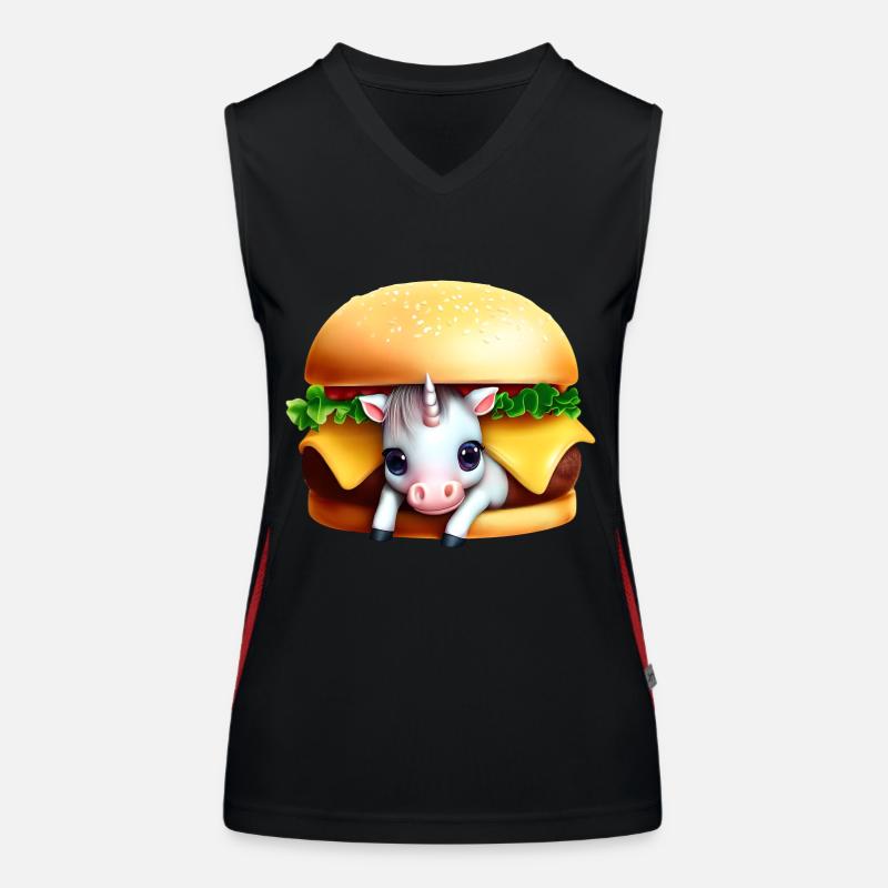Licorne Cheeseburger Débardeur respirant contrasté Femme