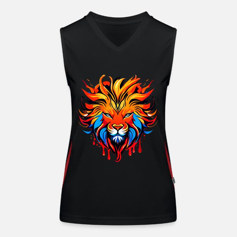 Löwe, Sternzeichen farbig Funktionelles Kontrast-Tank Top für Frauen