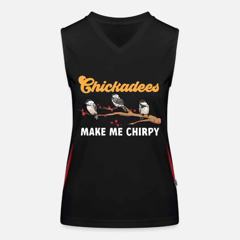 Bird Chickadee Bird Watching Women's Functional Contrast Tank Top