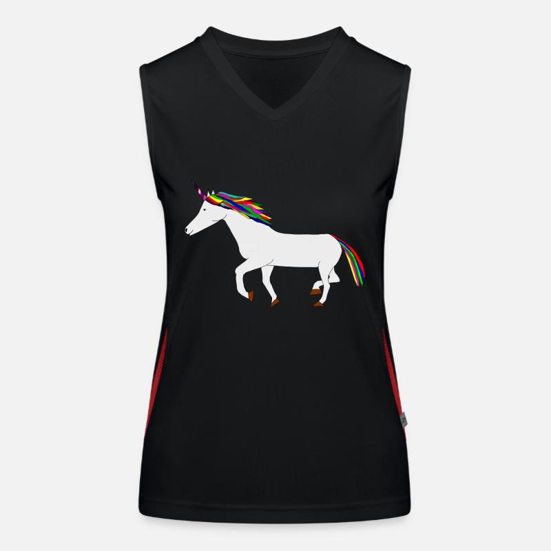 buntes Einhorn Funktionelles Kontrast-Tank Top für Frauen