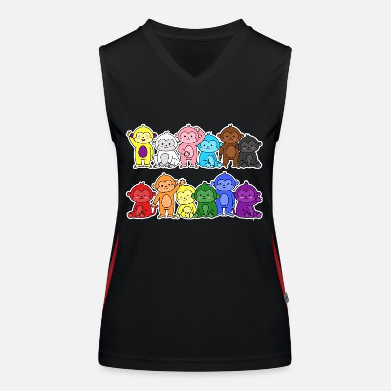 Pride Progress Flag Monkey for Equality Débardeur respirant contrasté Femme