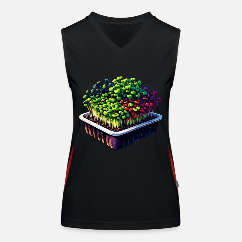 Micro-pousses Agriculture Vegan Sprouts Débardeur respirant contrasté Femme