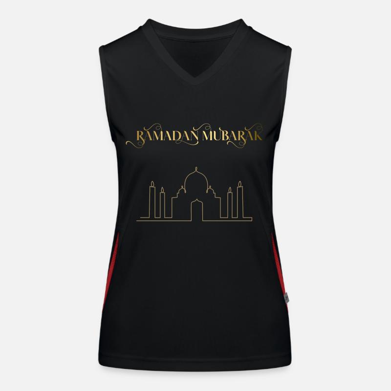 Ramadan Mubarak Golden Mosque Funktionelles Kontrast-Tank Top für Frauen