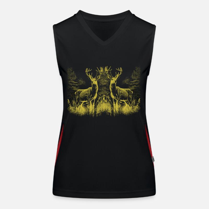 Deer Deer Game Red Deer Roebuck Women's Functional Contrast Tank Top