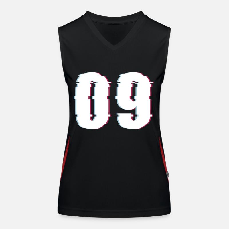 Nine 9 Number Effect Distorted Number Women's Functional Contrast Tank Top