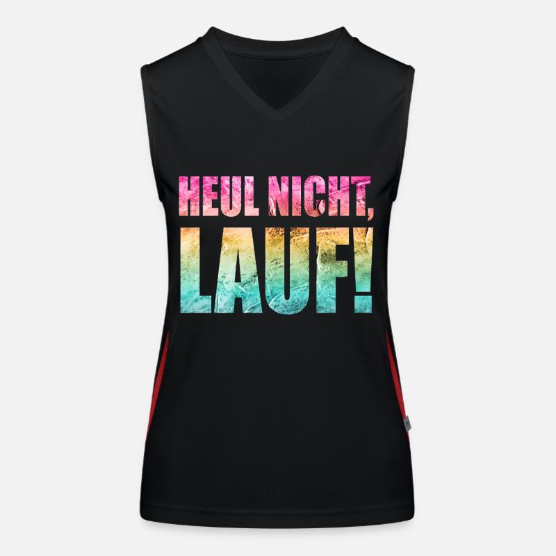 Heul nicht, Lauf! - Laufen, Joggen, Sport, Läufer Funktionelles Kontrast-Tank Top für Frauen