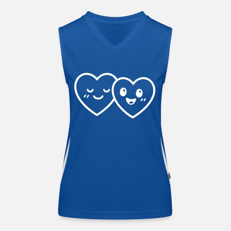 Hearts Couple Love Women's Functional Contrast Tank Top