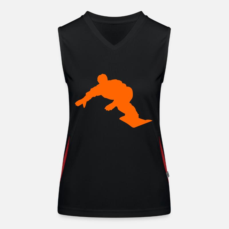 Snowboarder Funktionelles Kontrast-Tank Top für Frauen