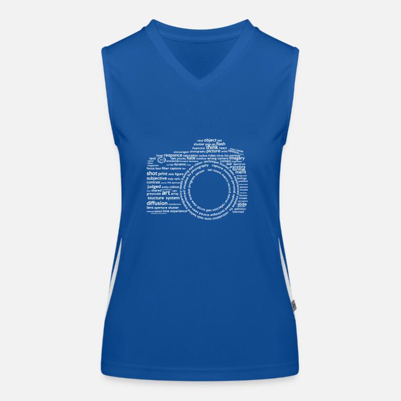 Caméra Typographie Blanc Débardeur respirant contrasté Femme