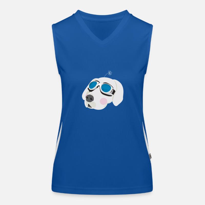 Cooler Hund mit Sonnenbrille Funktionelles Kontrast-Tank Top für Frauen